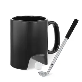 s Creative 300ml Black Ceramic Coffee Golf Mug With Golf Handle Shape Pen Personality Ceramic Mugs And Cup