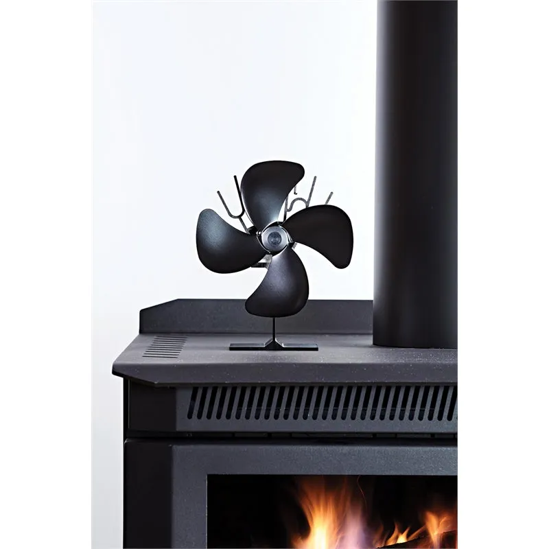 Scandia Eco Portable Black Fan Suitable for Radiant Wood Fire or Stove