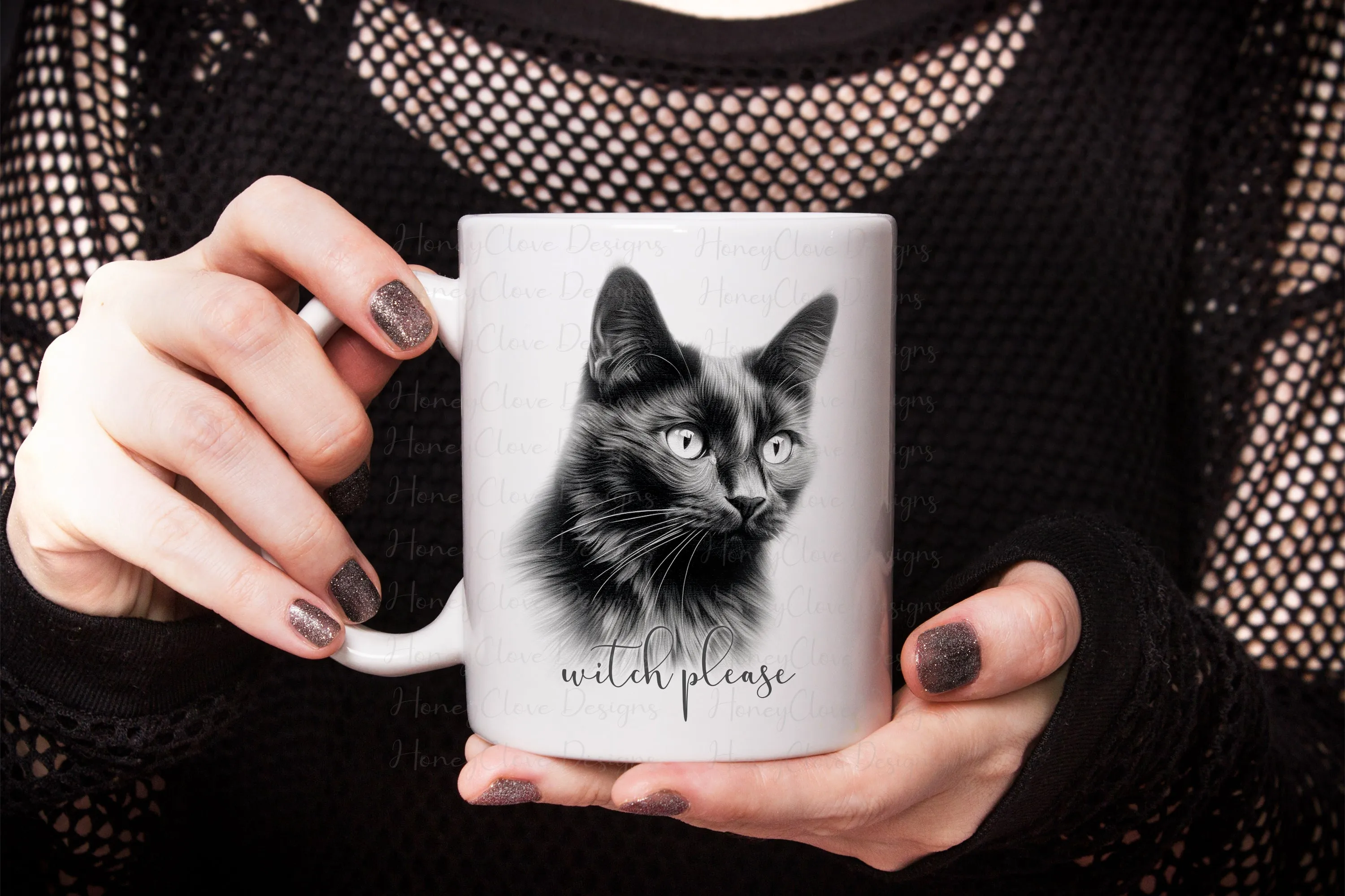 Sketch Design - Black Cat Mug