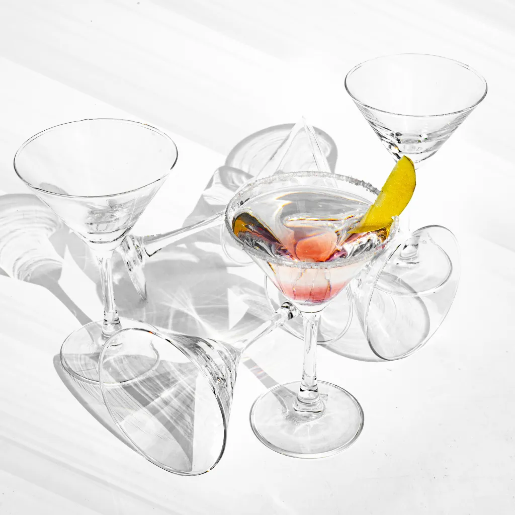 Slender Sparkle - Elegant Martini Glass (Set of 6)