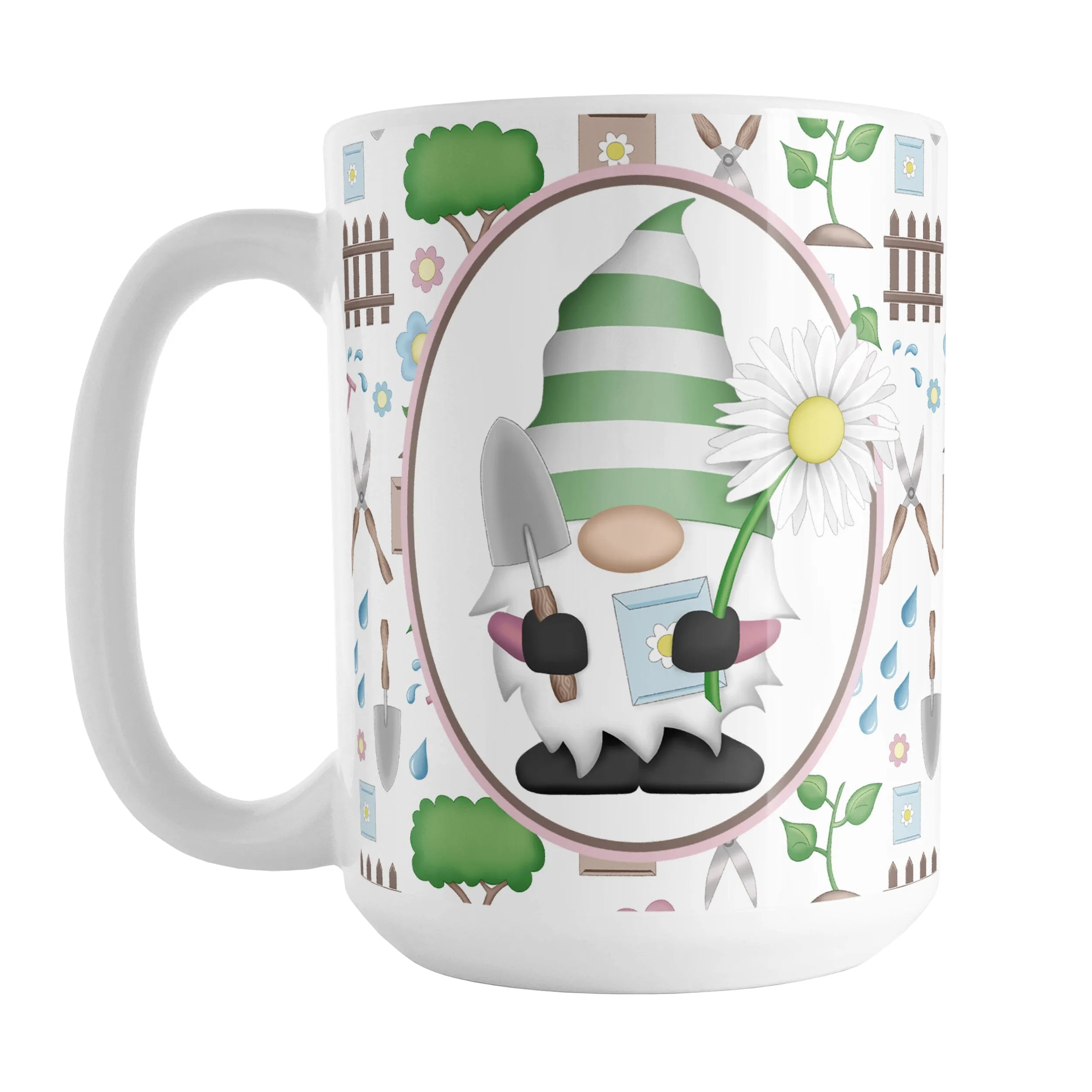 Spring Gnome Gardening Pattern Mug