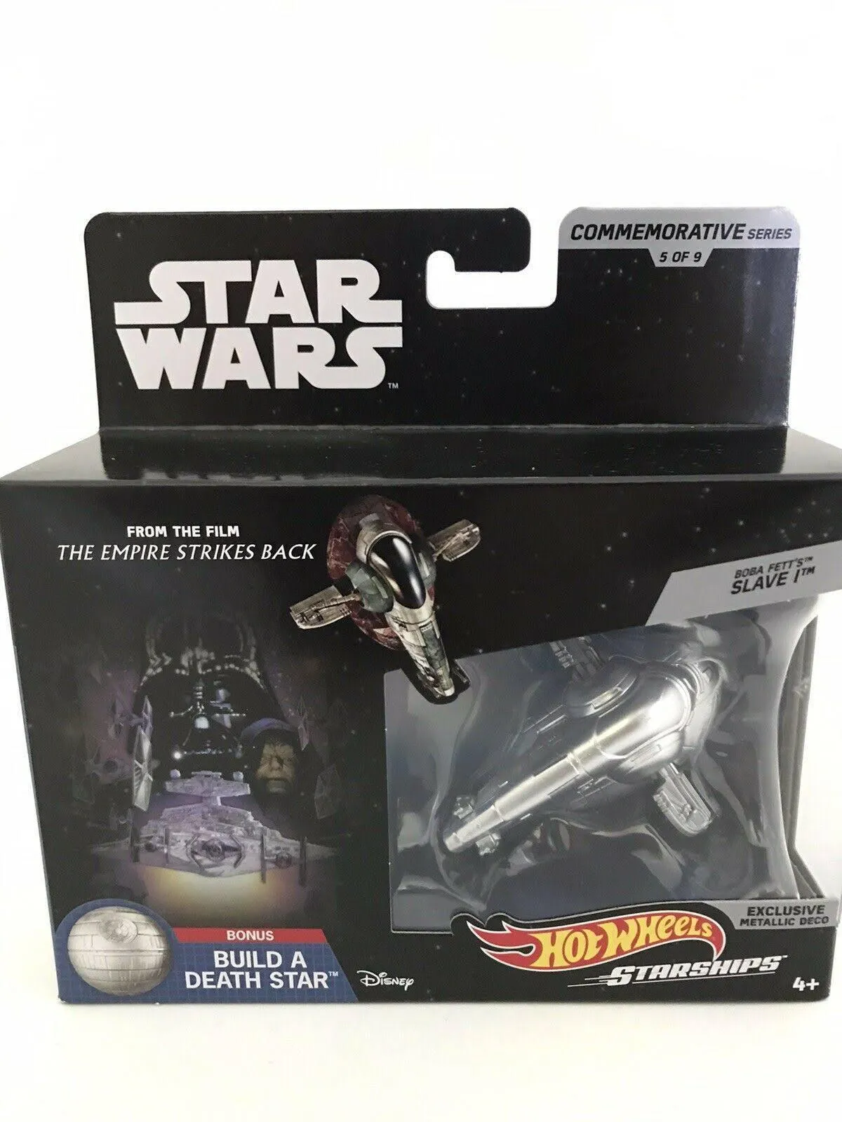 Star Wars Darth Vader's Hot Wheels Die Cast Ship: Vader's TIE, Republic attack gunship, Naboo starfighter, Slave, Eta-2 jedy starfirghter