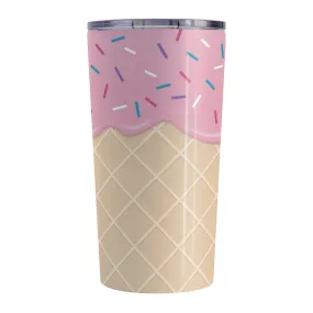 Strawberry Ice Cream Waffle Cone Tumbler Cup