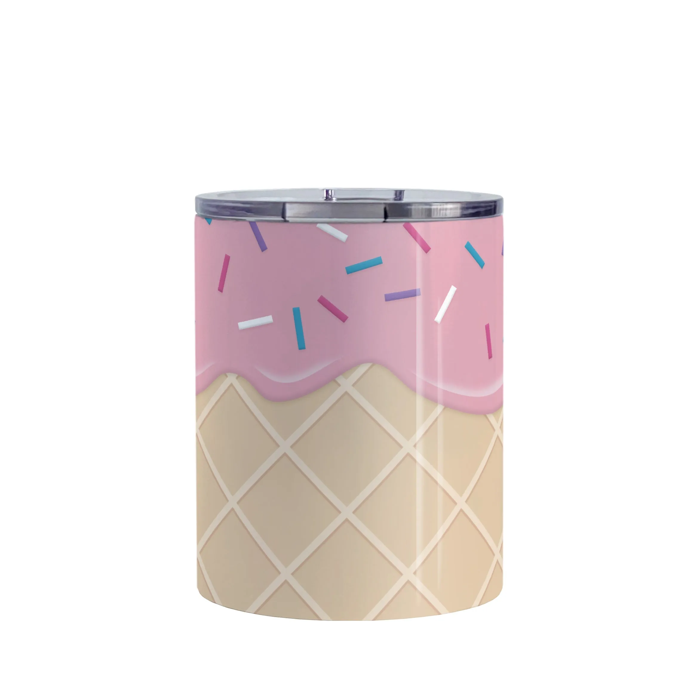 Strawberry Ice Cream Waffle Cone Tumbler Cup