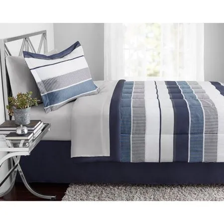 Stripe Bed in a Bag Bedding Set