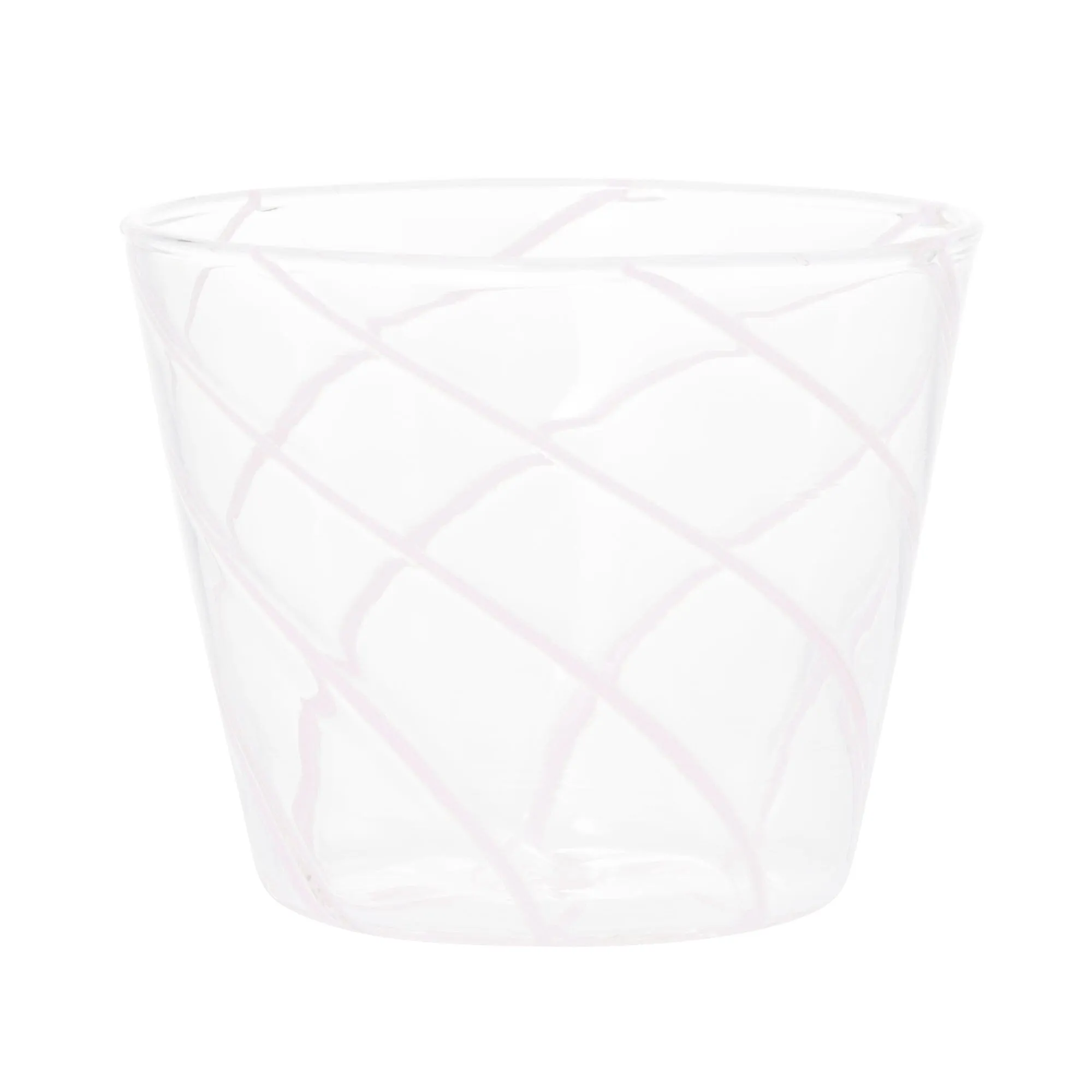 Striped Glass Cup Pink