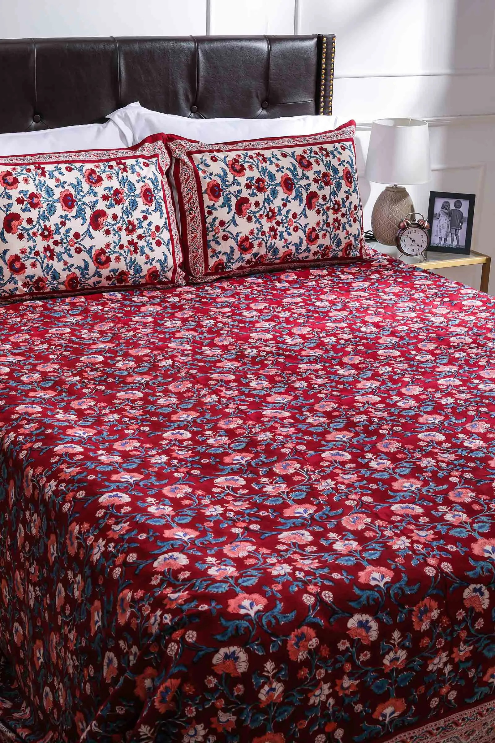 Sunderban Jaal Cotton Percale Bedsheet