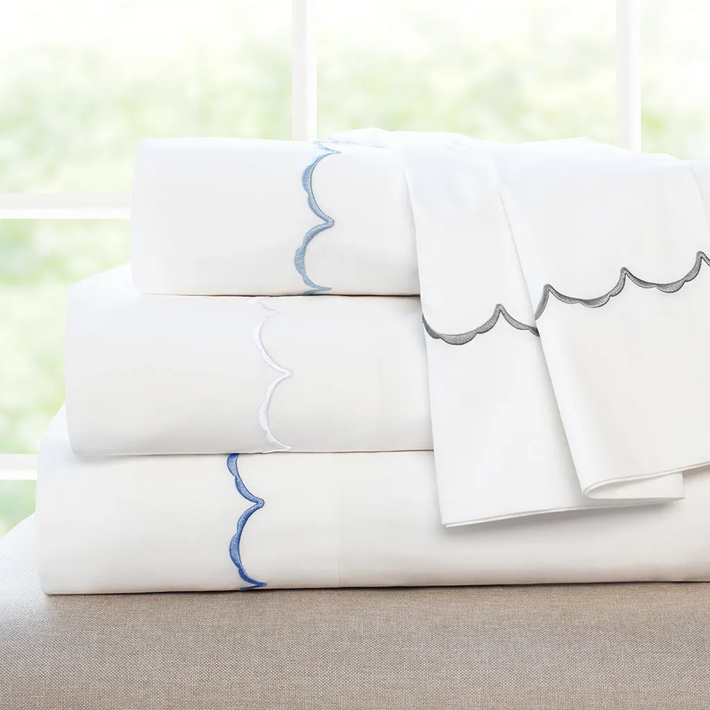 The White Wavelet Embroidered Sheet Set