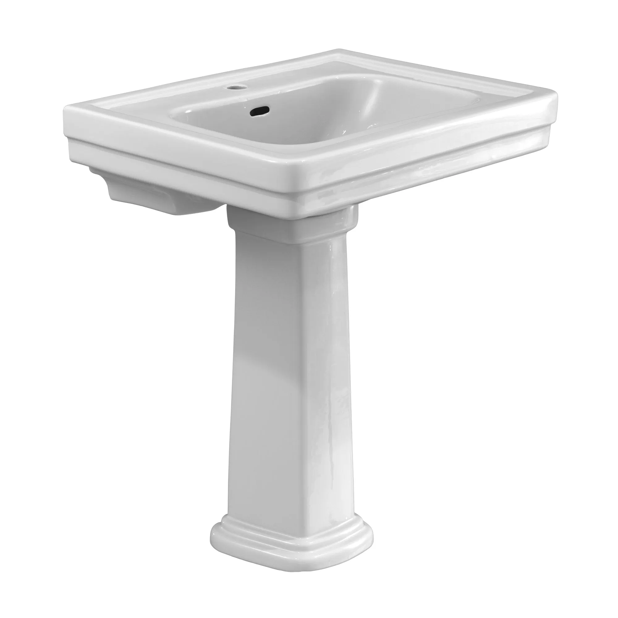 TOTO LPT530N#01 Promenade 27-1/2" x 22-1/4" Rectangular Pedestal Bathroom Sink for Single Hole Faucets, Cotton White