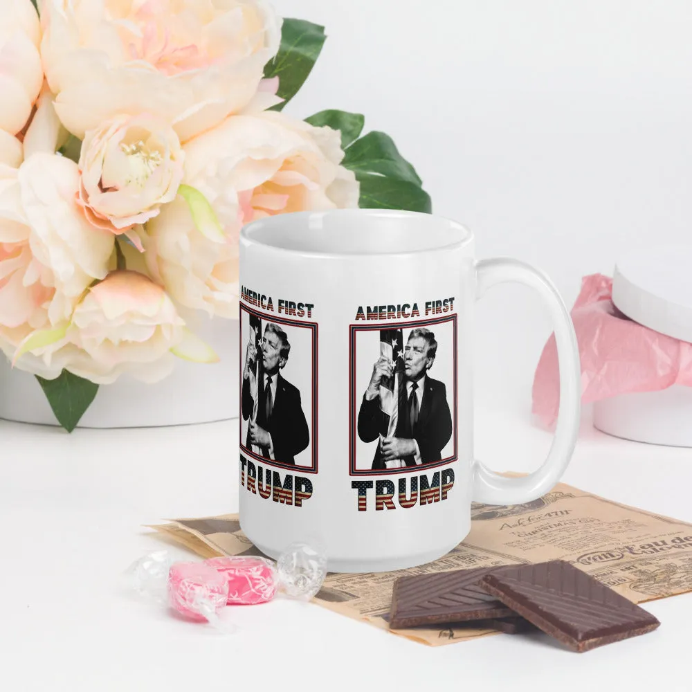 Trump America First Ceramic Mug – Sturdy & Dishwasher Safe