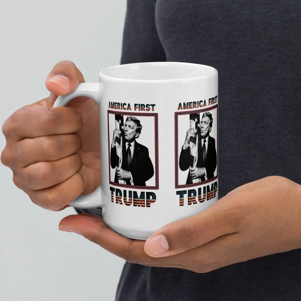 Trump America First Ceramic Mug – Sturdy & Dishwasher Safe