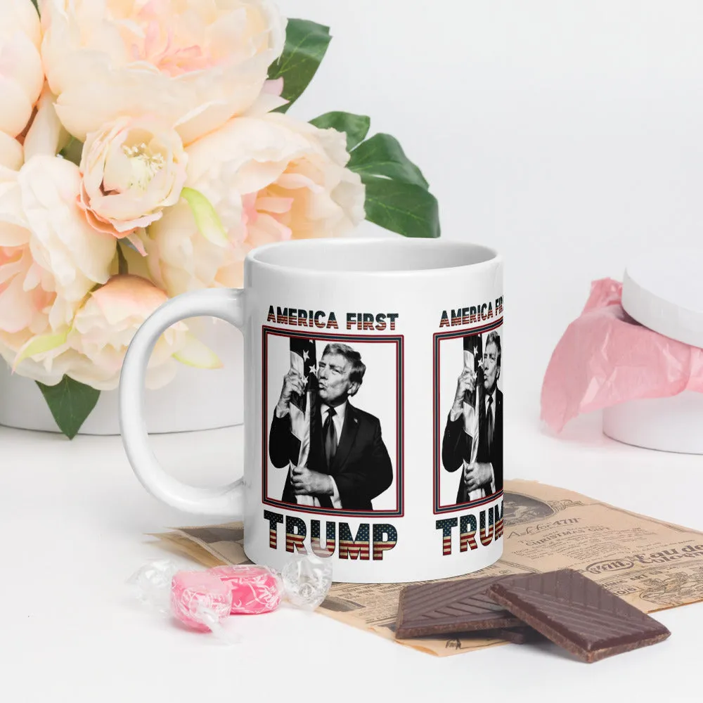 Trump America First Ceramic Mug – Sturdy & Dishwasher Safe