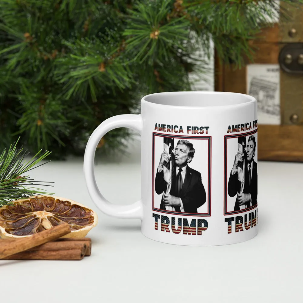 Trump America First Ceramic Mug – Sturdy & Dishwasher Safe