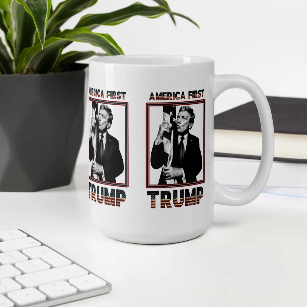 Trump America First Ceramic Mug – Sturdy & Dishwasher Safe