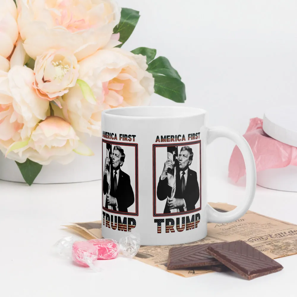 Trump America First Ceramic Mug – Sturdy & Dishwasher Safe