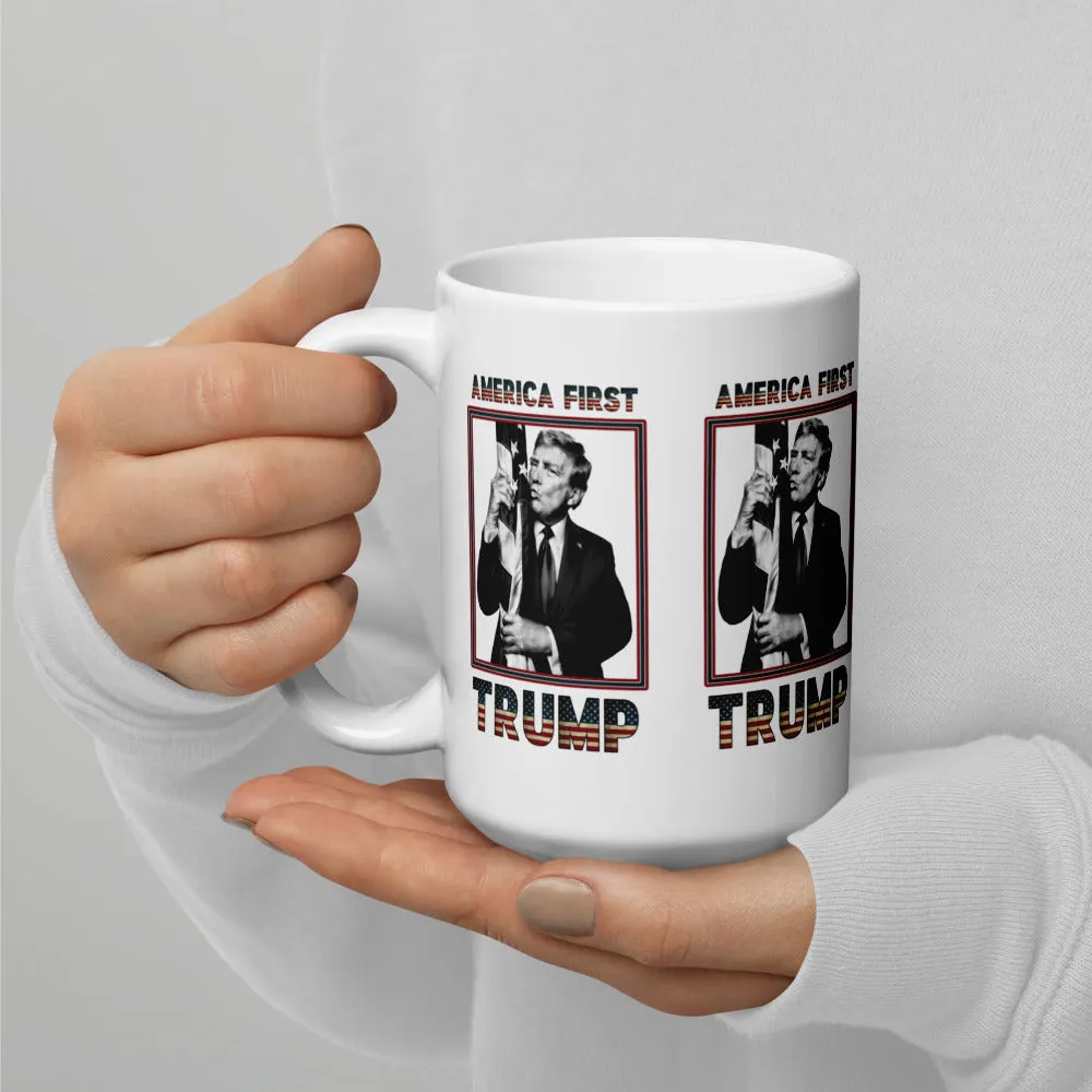 Trump America First Ceramic Mug – Sturdy & Dishwasher Safe