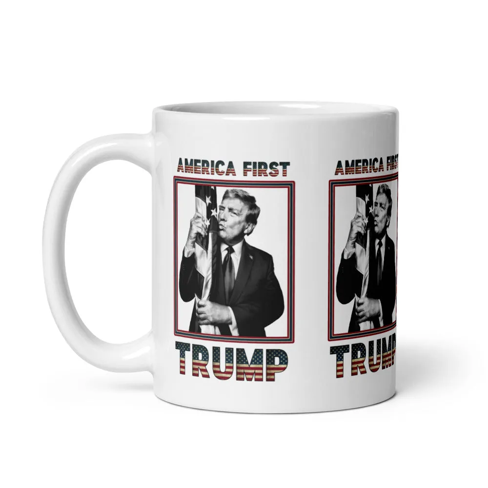 Trump America First Ceramic Mug – Sturdy & Dishwasher Safe