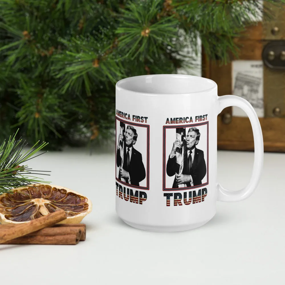 Trump America First Ceramic Mug – Sturdy & Dishwasher Safe