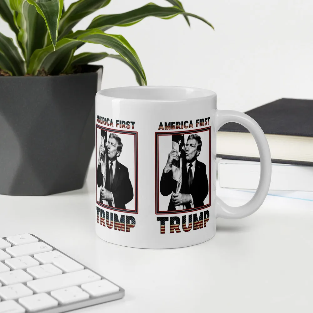 Trump America First Ceramic Mug – Sturdy & Dishwasher Safe