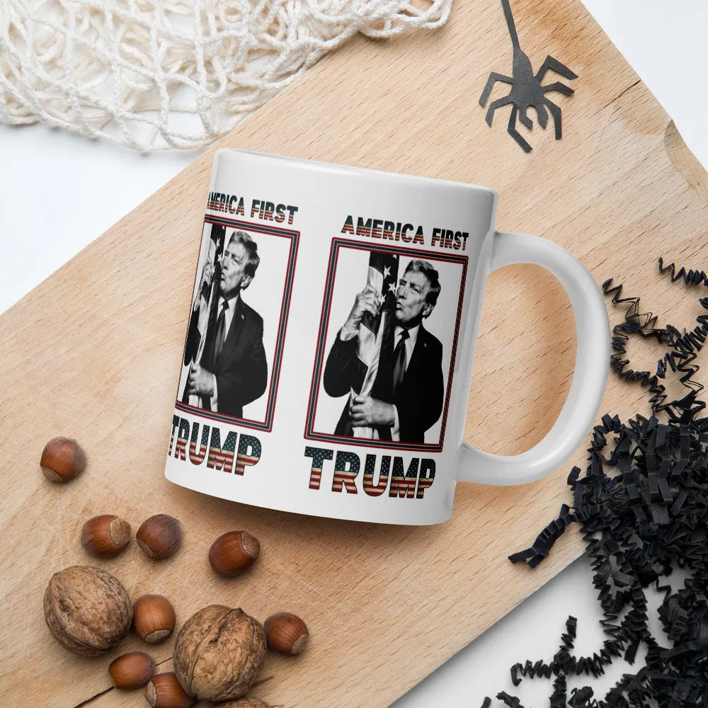 Trump America First Ceramic Mug – Sturdy & Dishwasher Safe