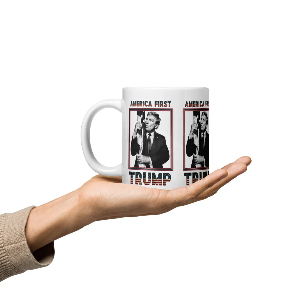 Trump America First Ceramic Mug – Sturdy & Dishwasher Safe