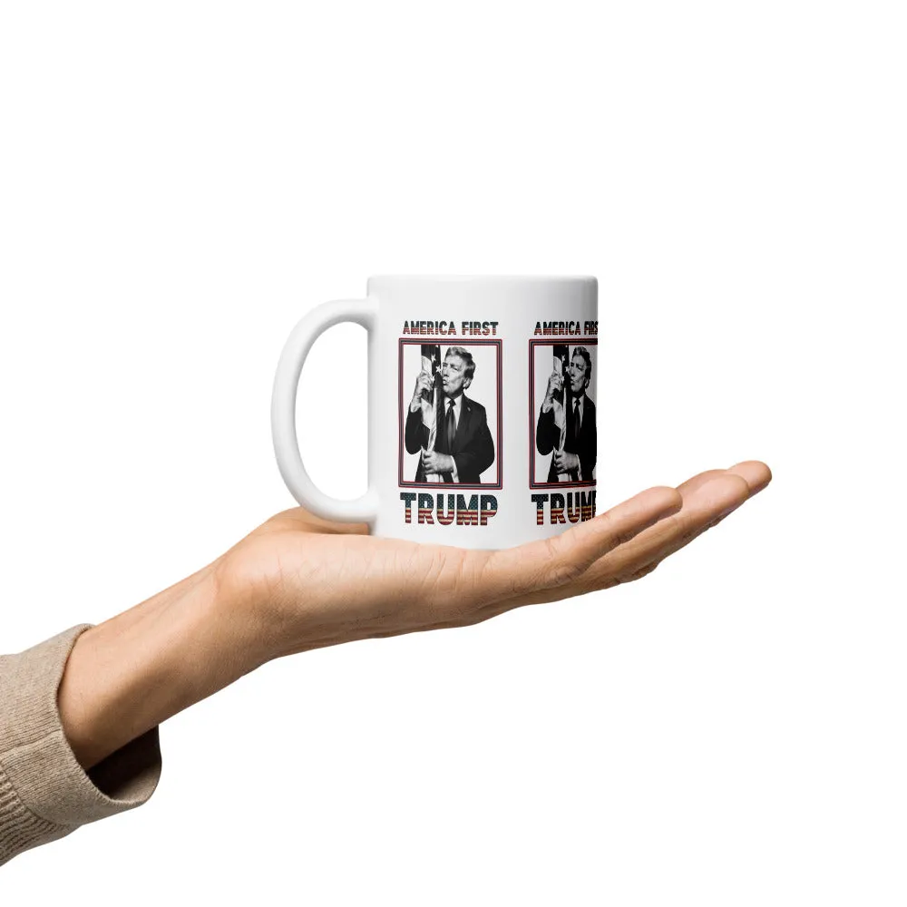 Trump America First Ceramic Mug – Sturdy & Dishwasher Safe