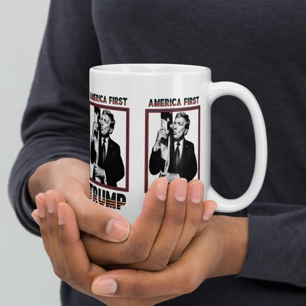 Trump America First Ceramic Mug – Sturdy & Dishwasher Safe