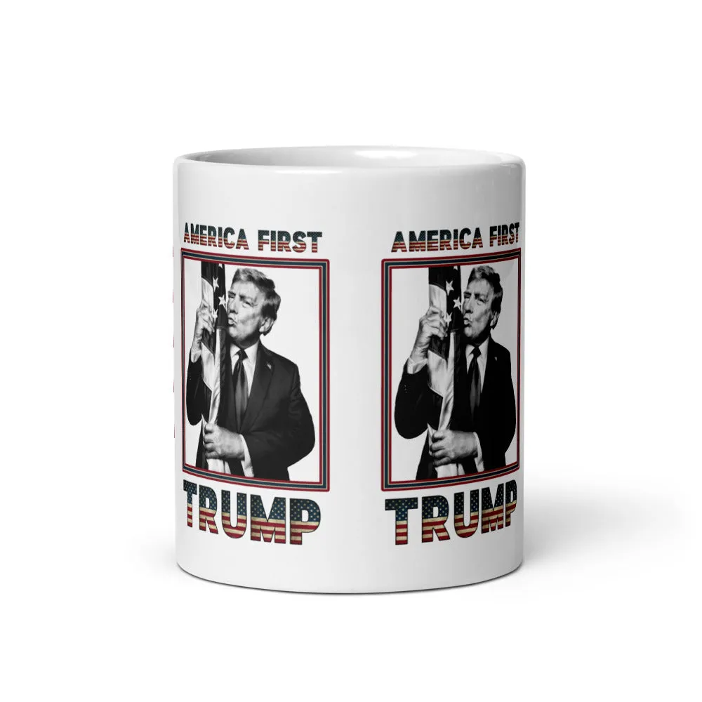 Trump America First Ceramic Mug – Sturdy & Dishwasher Safe