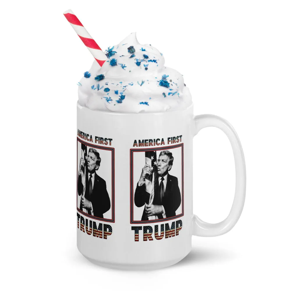 Trump America First Ceramic Mug – Sturdy & Dishwasher Safe