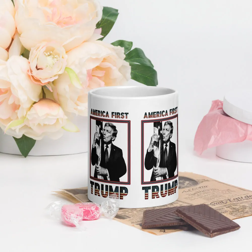 Trump America First Ceramic Mug – Sturdy & Dishwasher Safe