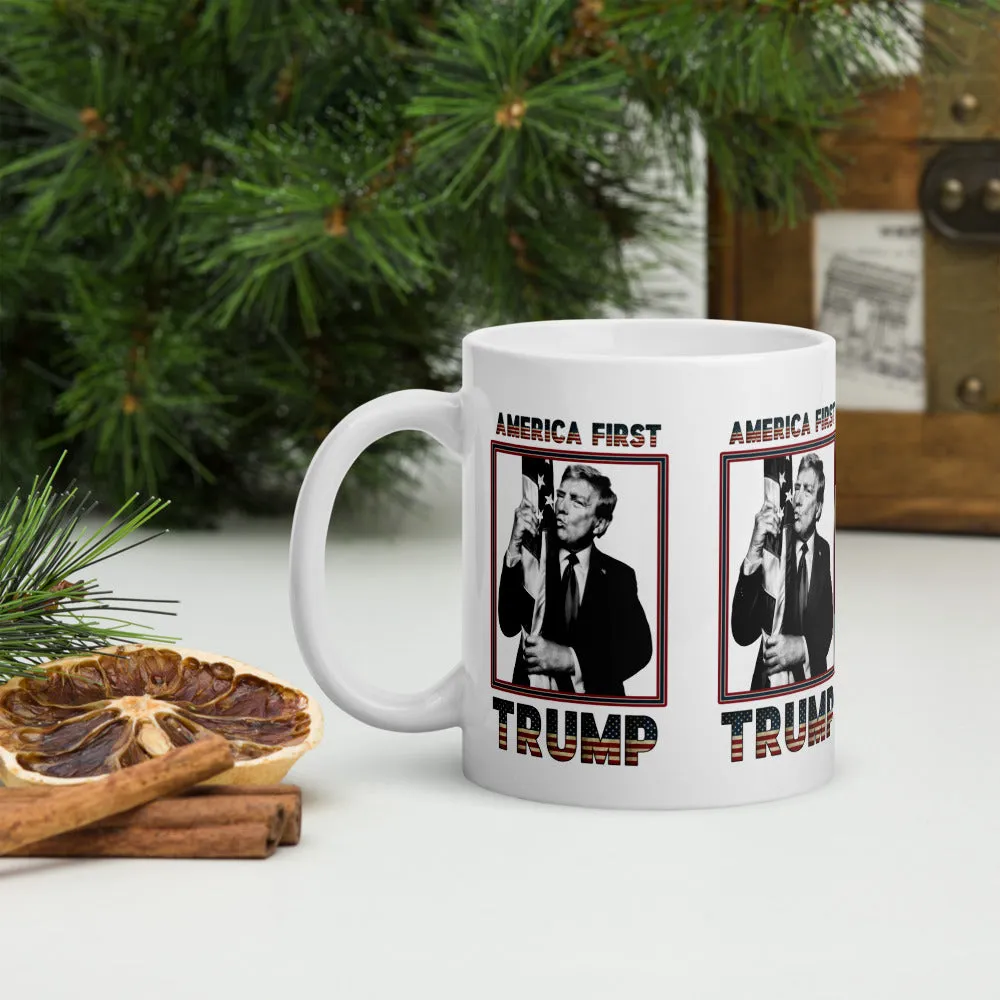 Trump America First Ceramic Mug – Sturdy & Dishwasher Safe