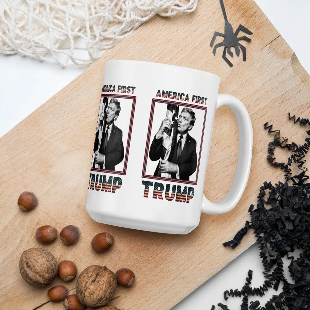 Trump America First Ceramic Mug – Sturdy & Dishwasher Safe