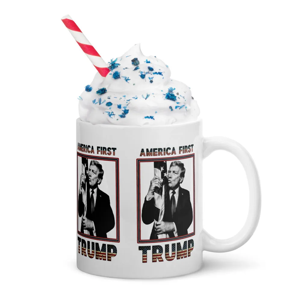 Trump America First Ceramic Mug – Sturdy & Dishwasher Safe