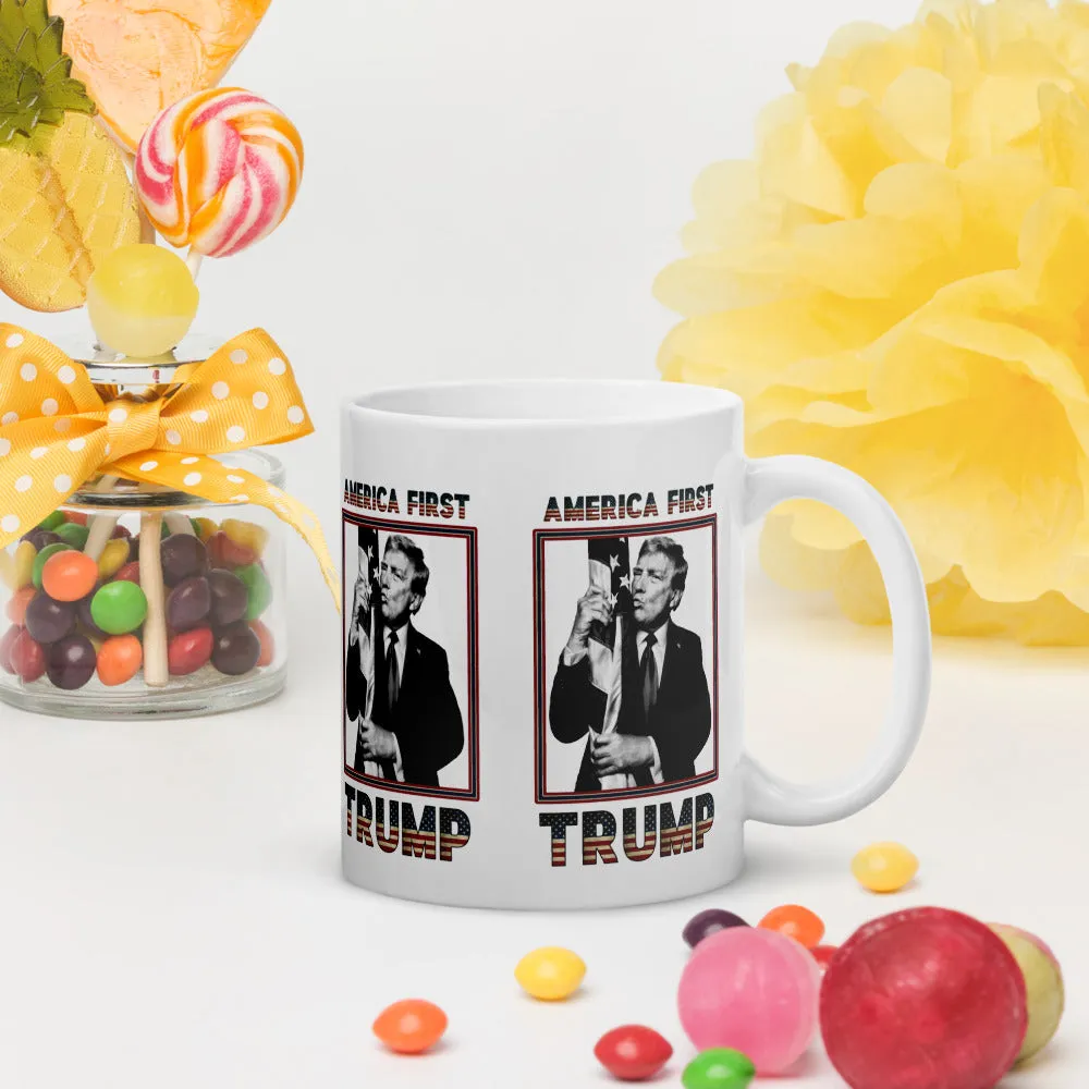 Trump America First Ceramic Mug – Sturdy & Dishwasher Safe