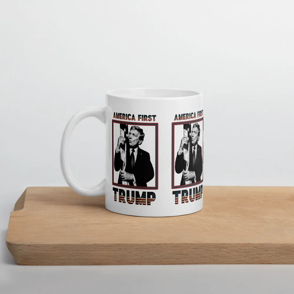 Trump America First Ceramic Mug – Sturdy & Dishwasher Safe