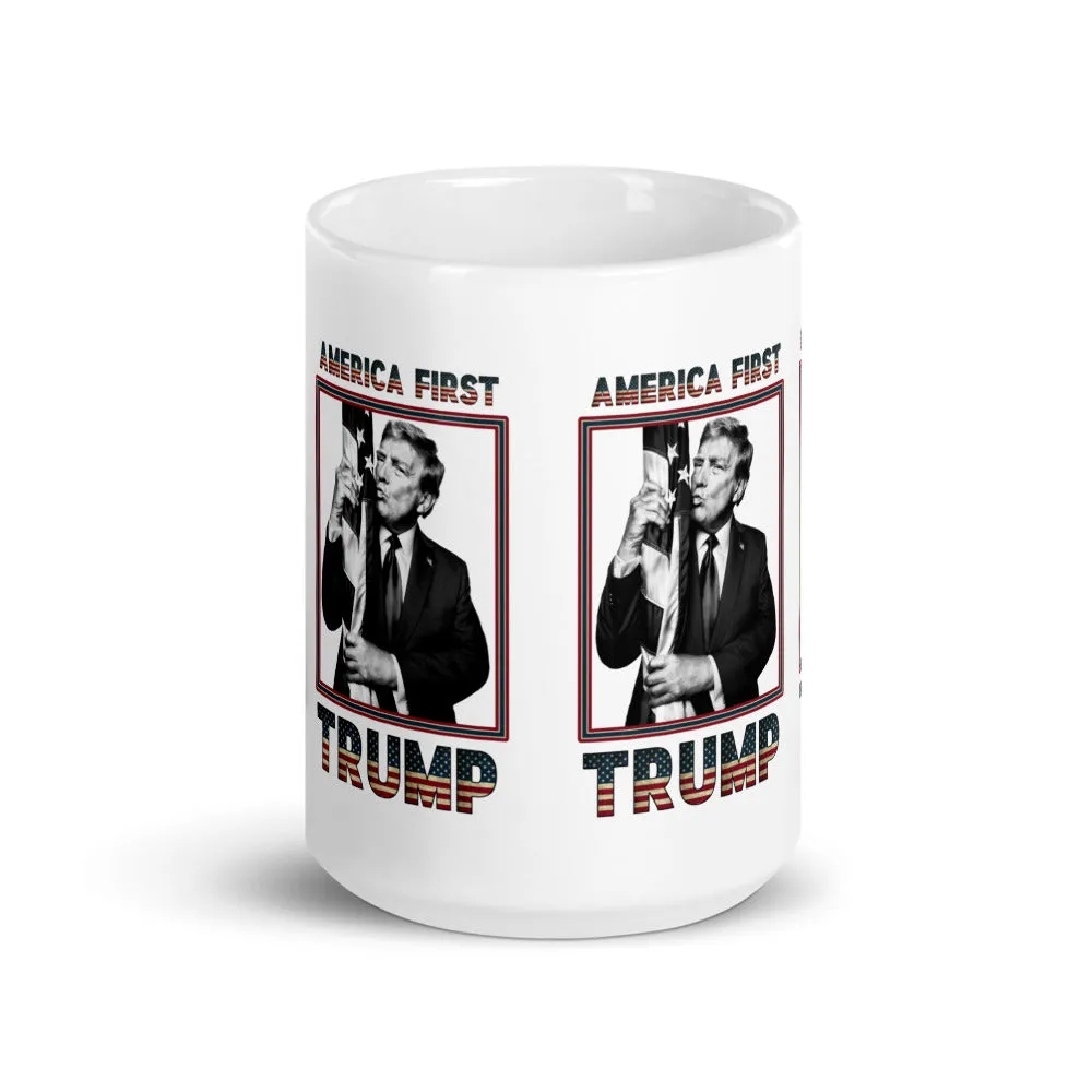 Trump America First Ceramic Mug – Sturdy & Dishwasher Safe