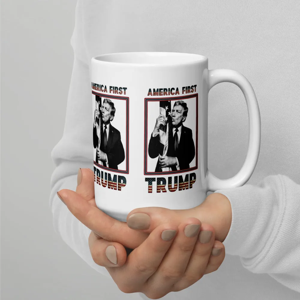 Trump America First Ceramic Mug – Sturdy & Dishwasher Safe