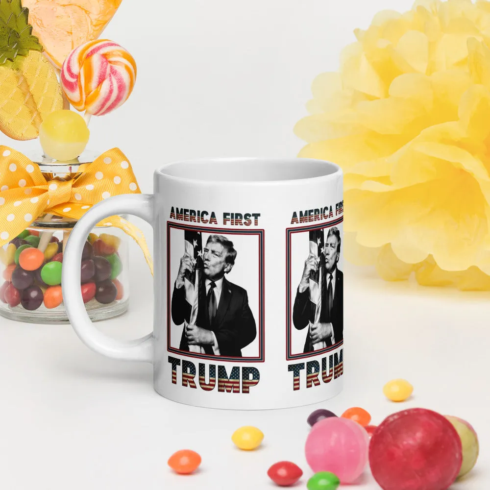 Trump America First Ceramic Mug – Sturdy & Dishwasher Safe