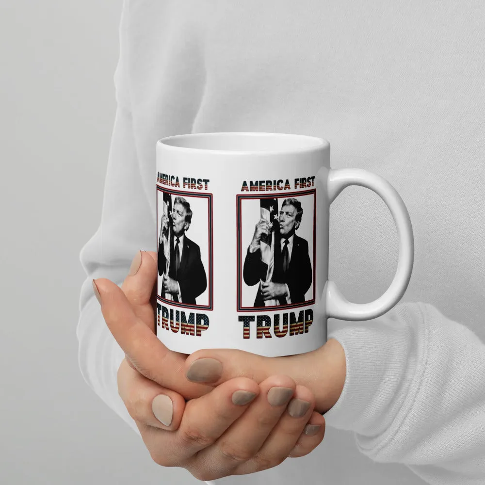 Trump America First Ceramic Mug – Sturdy & Dishwasher Safe