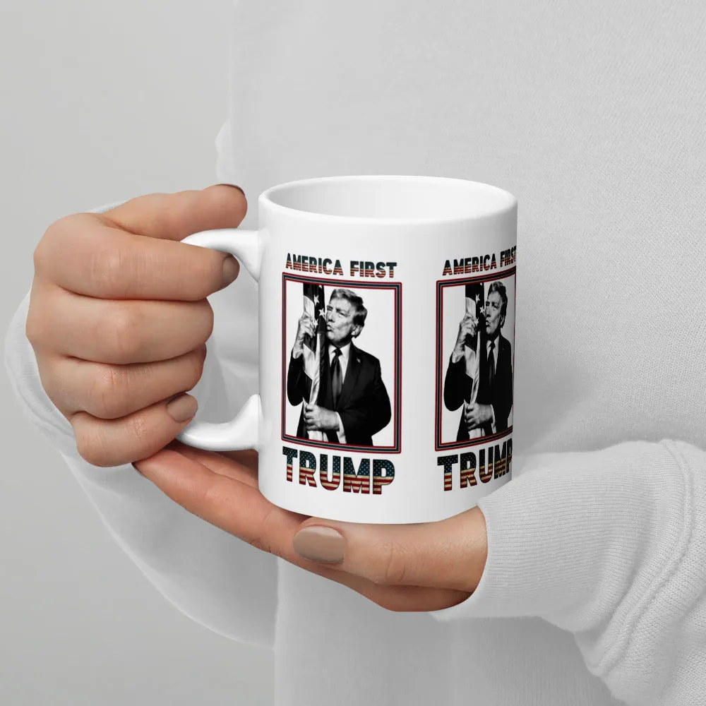 Trump America First Ceramic Mug – Sturdy & Dishwasher Safe