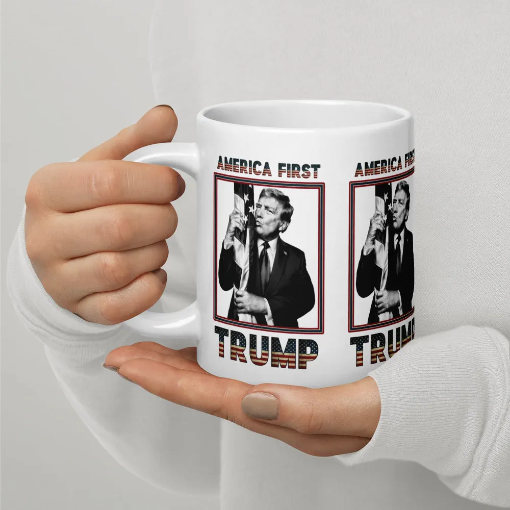 Trump America First Ceramic Mug – Sturdy & Dishwasher Safe