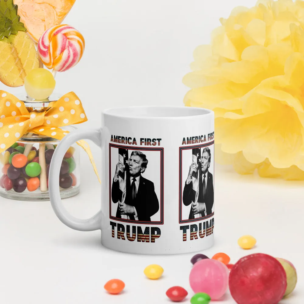 Trump America First Ceramic Mug – Sturdy & Dishwasher Safe