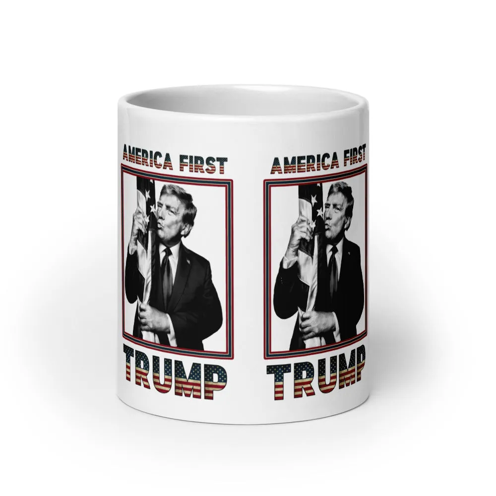 Trump America First Ceramic Mug – Sturdy & Dishwasher Safe