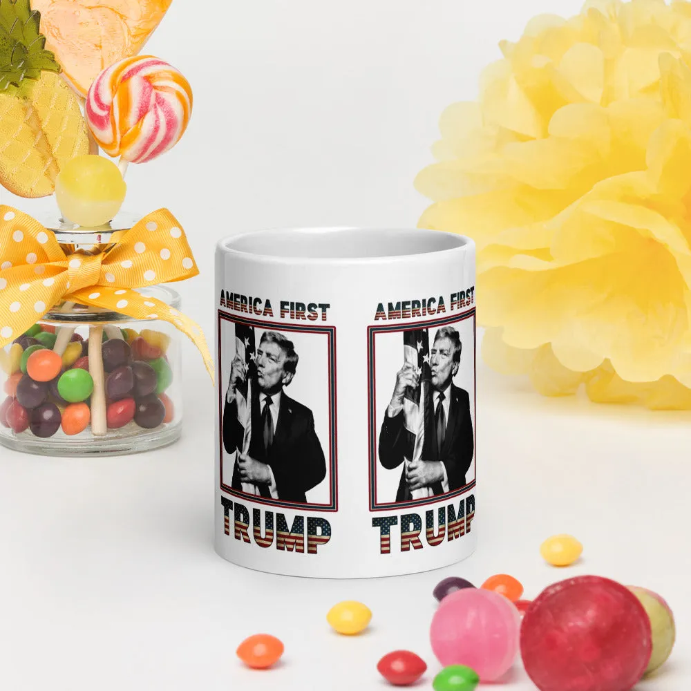 Trump America First Ceramic Mug – Sturdy & Dishwasher Safe