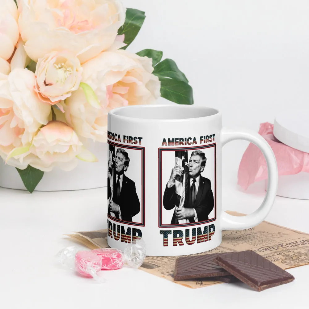 Trump America First Ceramic Mug – Sturdy & Dishwasher Safe