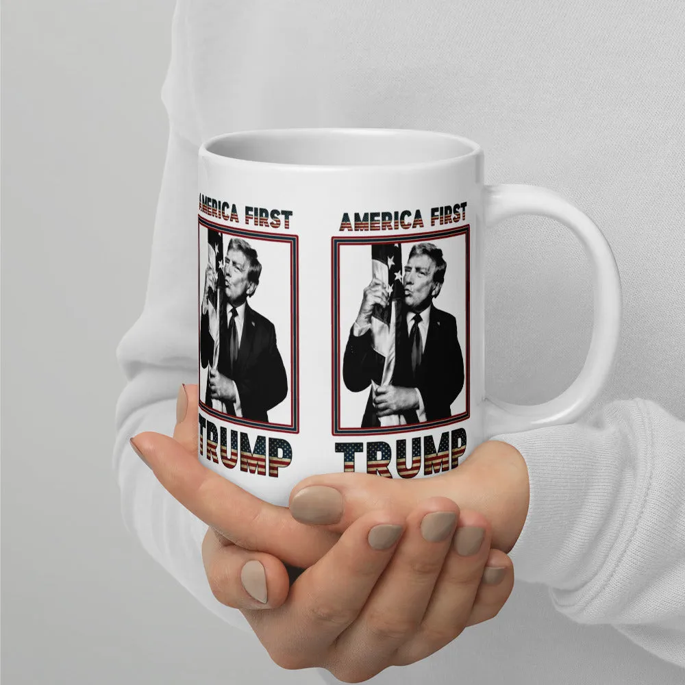 Trump America First Ceramic Mug – Sturdy & Dishwasher Safe