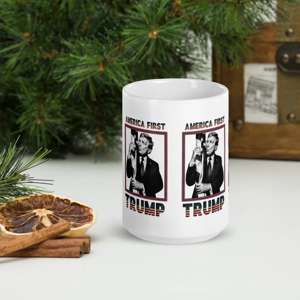 Trump America First Ceramic Mug – Sturdy & Dishwasher Safe