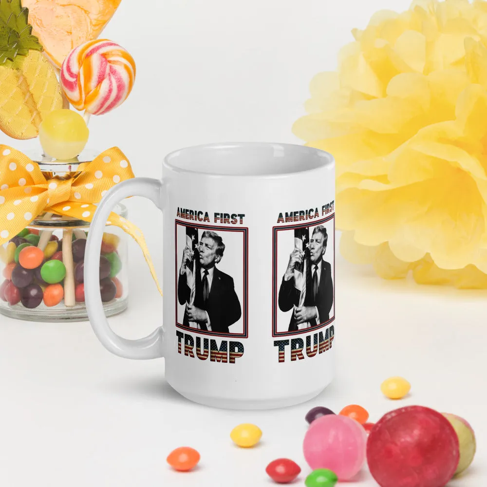 Trump America First Ceramic Mug – Sturdy & Dishwasher Safe