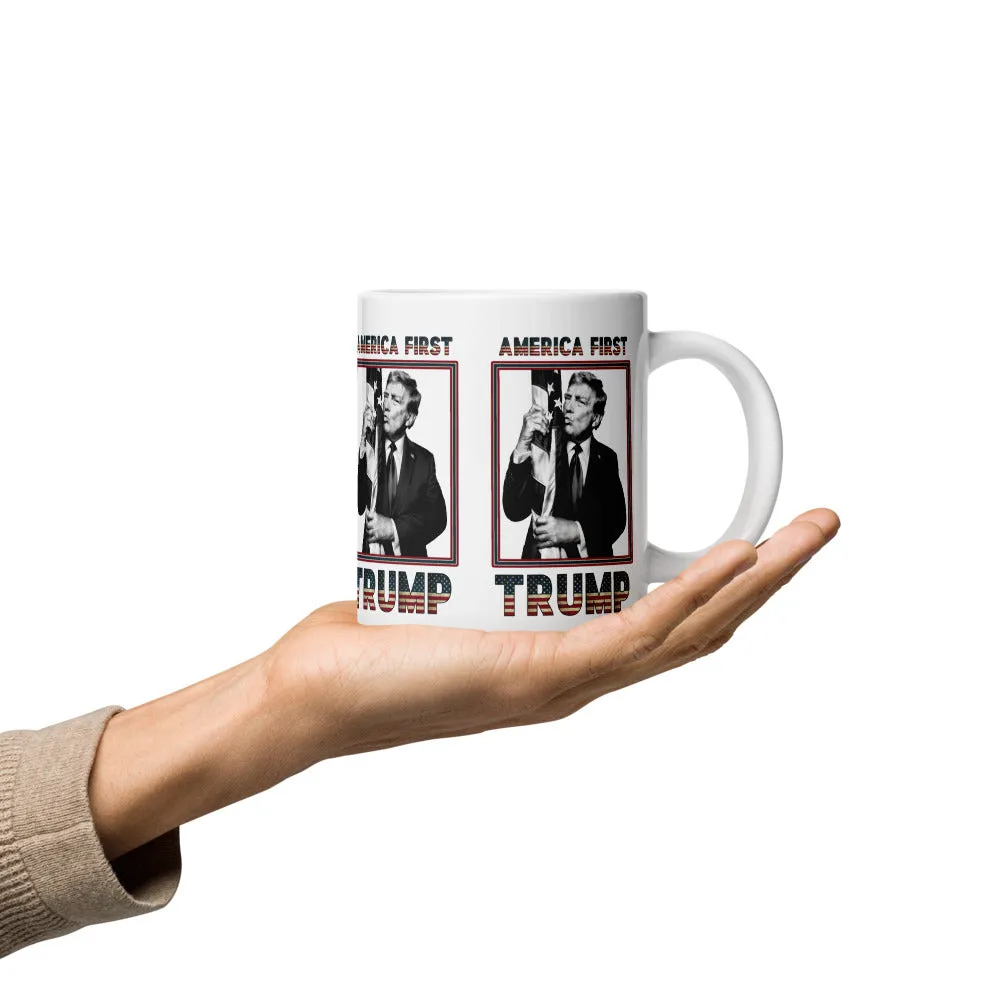 Trump America First Ceramic Mug – Sturdy & Dishwasher Safe