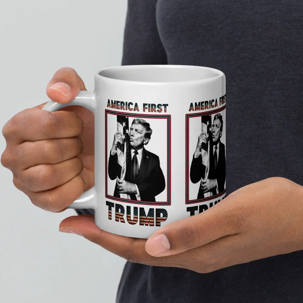 Trump America First Ceramic Mug – Sturdy & Dishwasher Safe